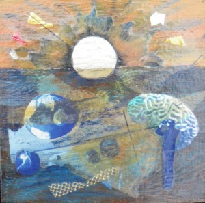 In My Mind's Eye 8"x8" mixed-media on wood